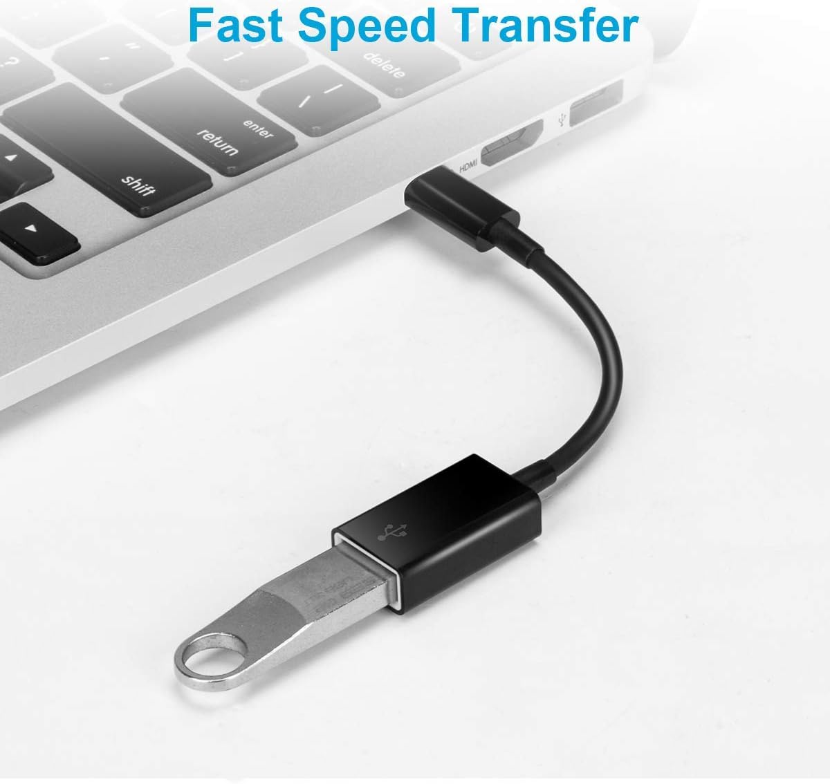 USB Type-C to USB 3.0 OTG Adapter Cable – Portable USB-C Male to USB-A Female Converter for Flash Drive, Mouse, Keyboard, Data Sync – Compatible with Phones, Tablets, and Laptops