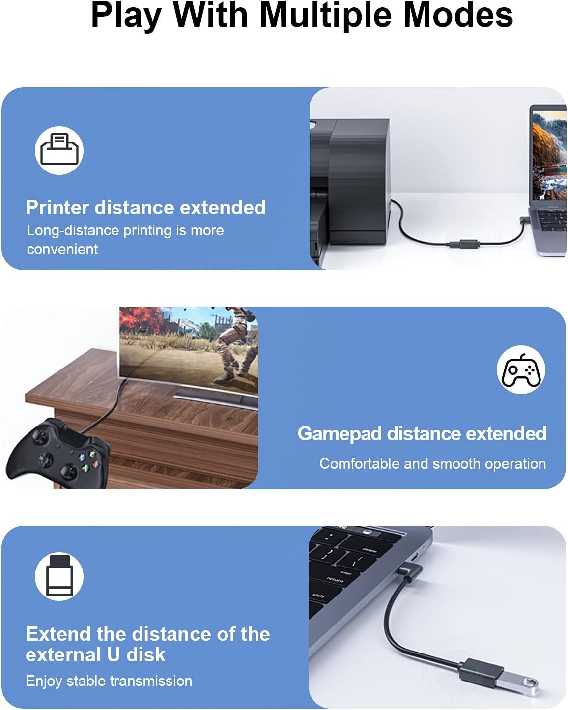 2-Pack 20cm USB Male to Female Extension Cable | 90-Degree Angled Connector | Flexible & Durable USB 2.0 Adapter Cord