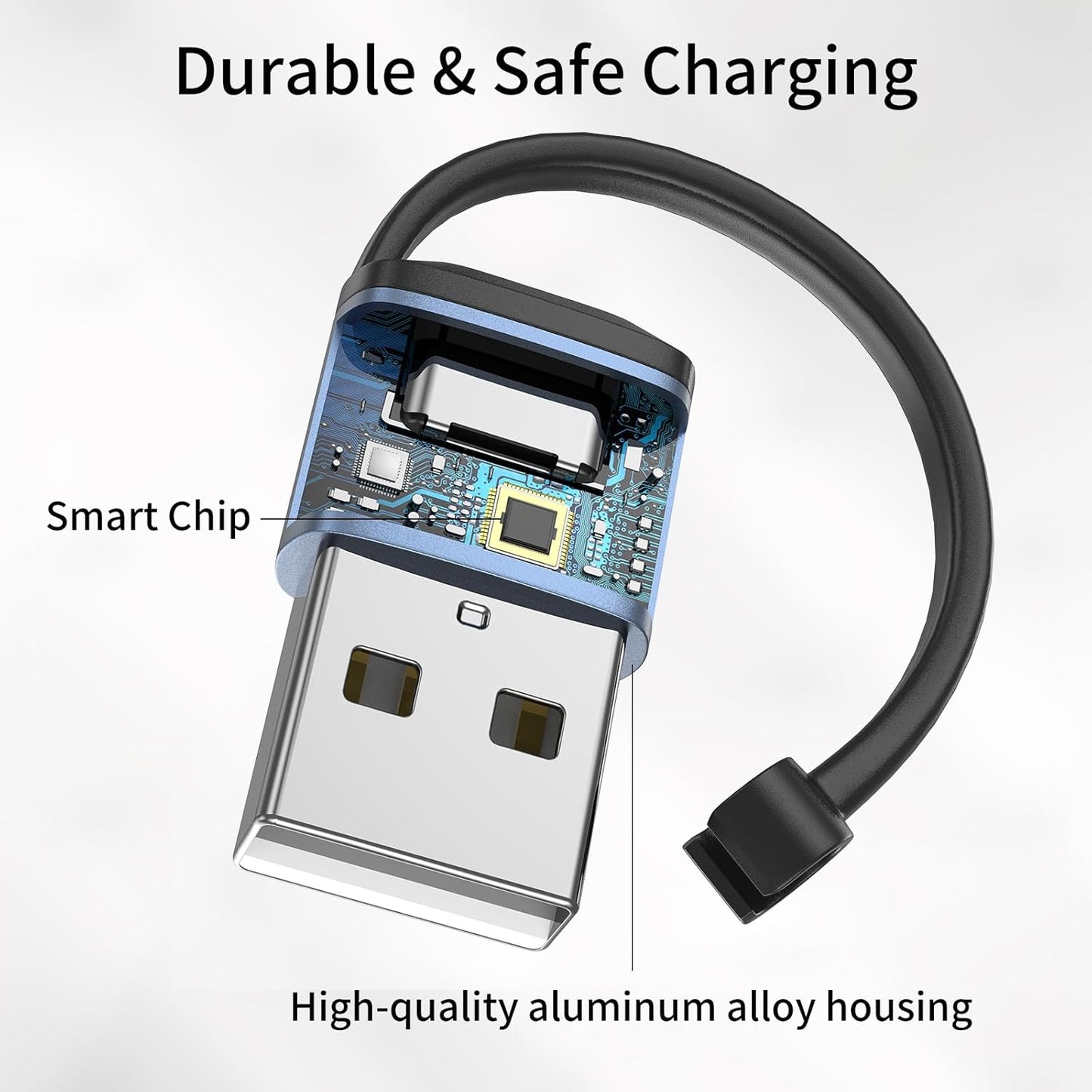 USB A to USB C Adapter with Retractable Coil Cord – Portable High-Speed OTG Cable for Laptops, Flash Drives, Smartphones & More