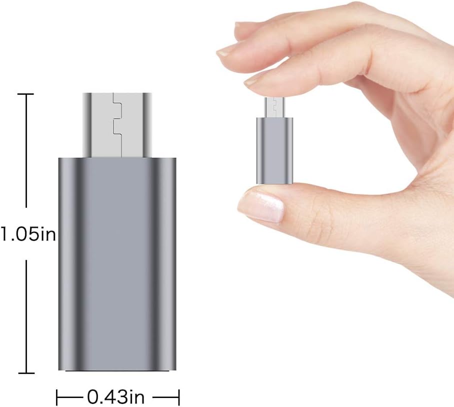 [4-Pack] Micro USB to USB Type-C Adapter – Mini Aluminum Converter for Charging and Data Sync – Micro USB Male to USB-C Female Converter Compatible with Android Devices