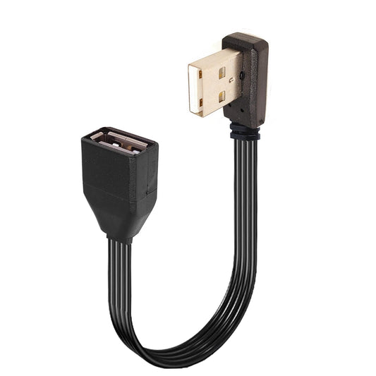 2-Pack USB A Male to Female Extension Cable with 90-Degree Right Angle Design – USB 2.0 High-Speed Adapter Cord for Computer, Laptop, Game Console, USB Devices
