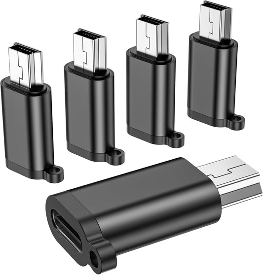 5-Pack USB-C Female to Micro USB Male Adapter | Mini OTG Converter for Android Devices, Headphones, Power Banks