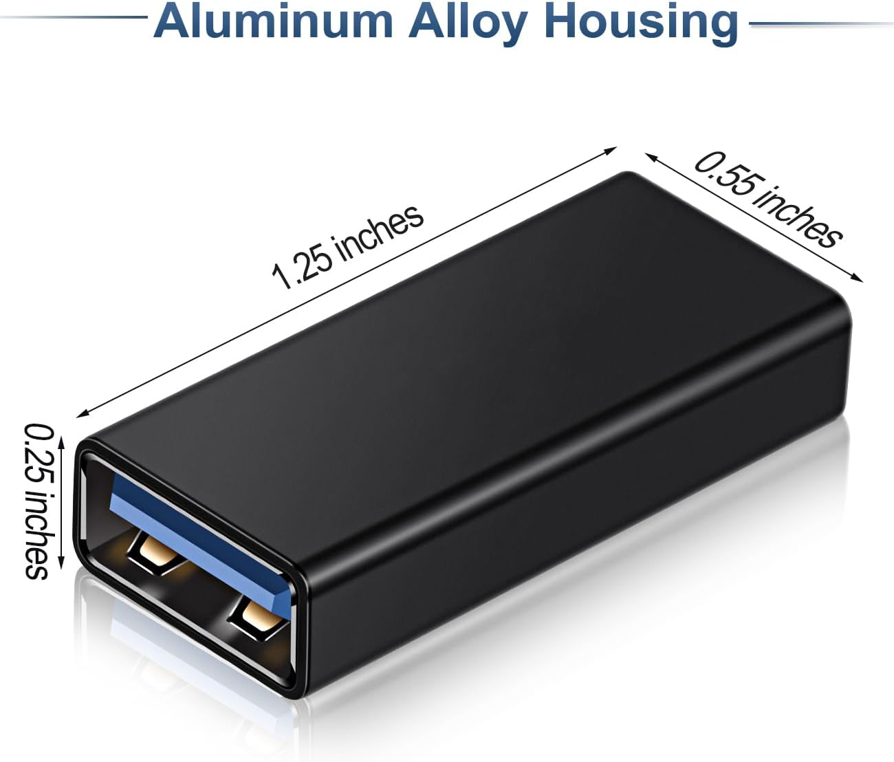 USB 3.0 Adapter – Aluminum Alloy Housing, Mini USB A Female to USB C Male Converter, High-Speed Portable Adapter for Laptop, Tablet & Smartphone (1.25 × 0.55 × 0.25 in)