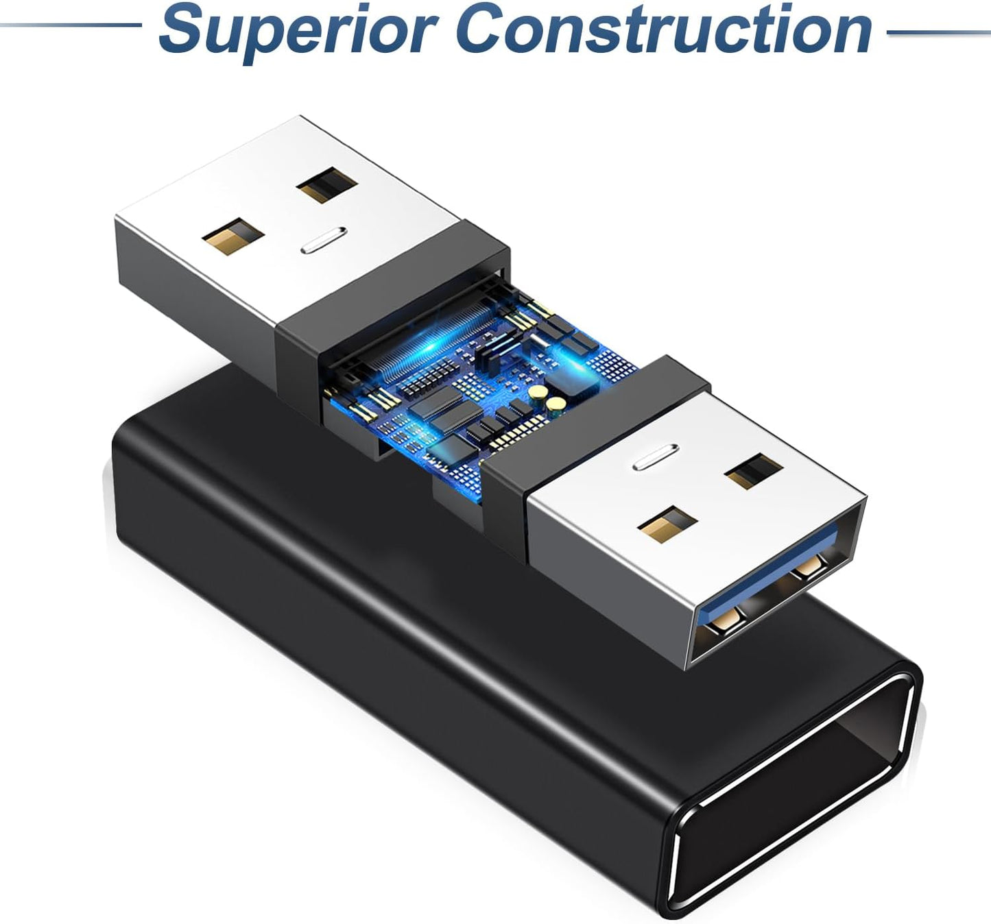 USB 3.0 Adapter – Aluminum Alloy Housing, Mini USB A Female to USB C Male Converter, High-Speed Portable Adapter for Laptop, Tablet & Smartphone (1.25 × 0.55 × 0.25 in)