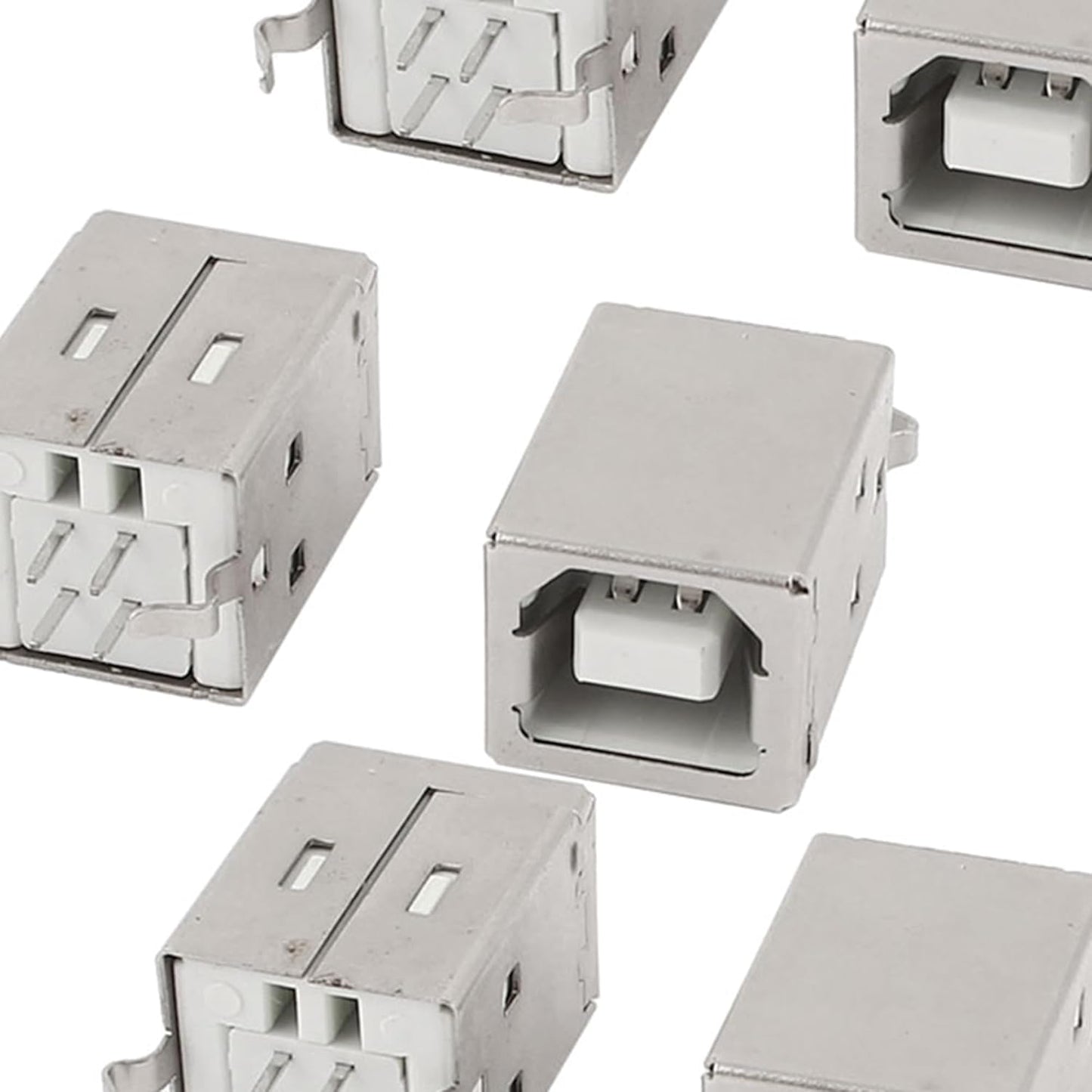 6-Pack USB-B Female Socket Connectors | USB 2.0 Type-B 4-Pin Square Receptacle Interface