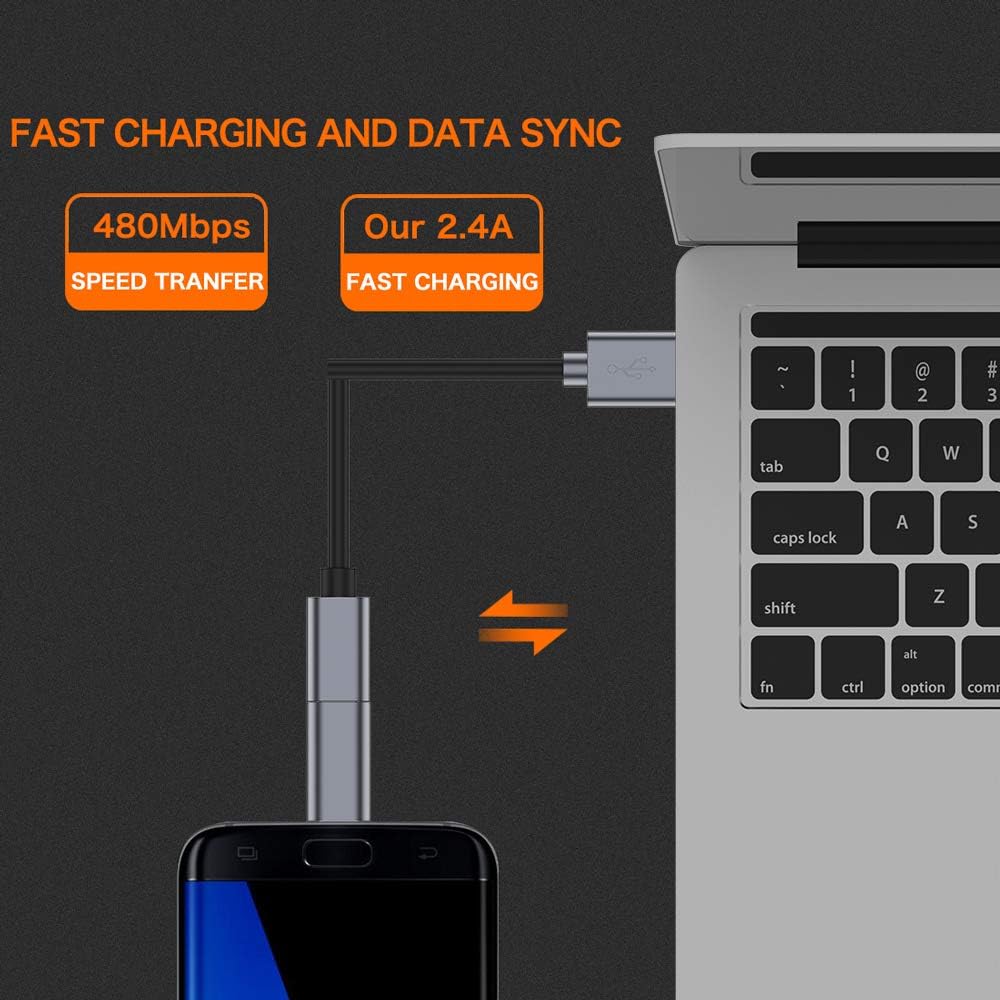 [4-Pack] Micro USB to USB Type-C Adapter – Mini Aluminum Converter for Charging and Data Sync – Micro USB Male to USB-C Female Converter Compatible with Android Devices