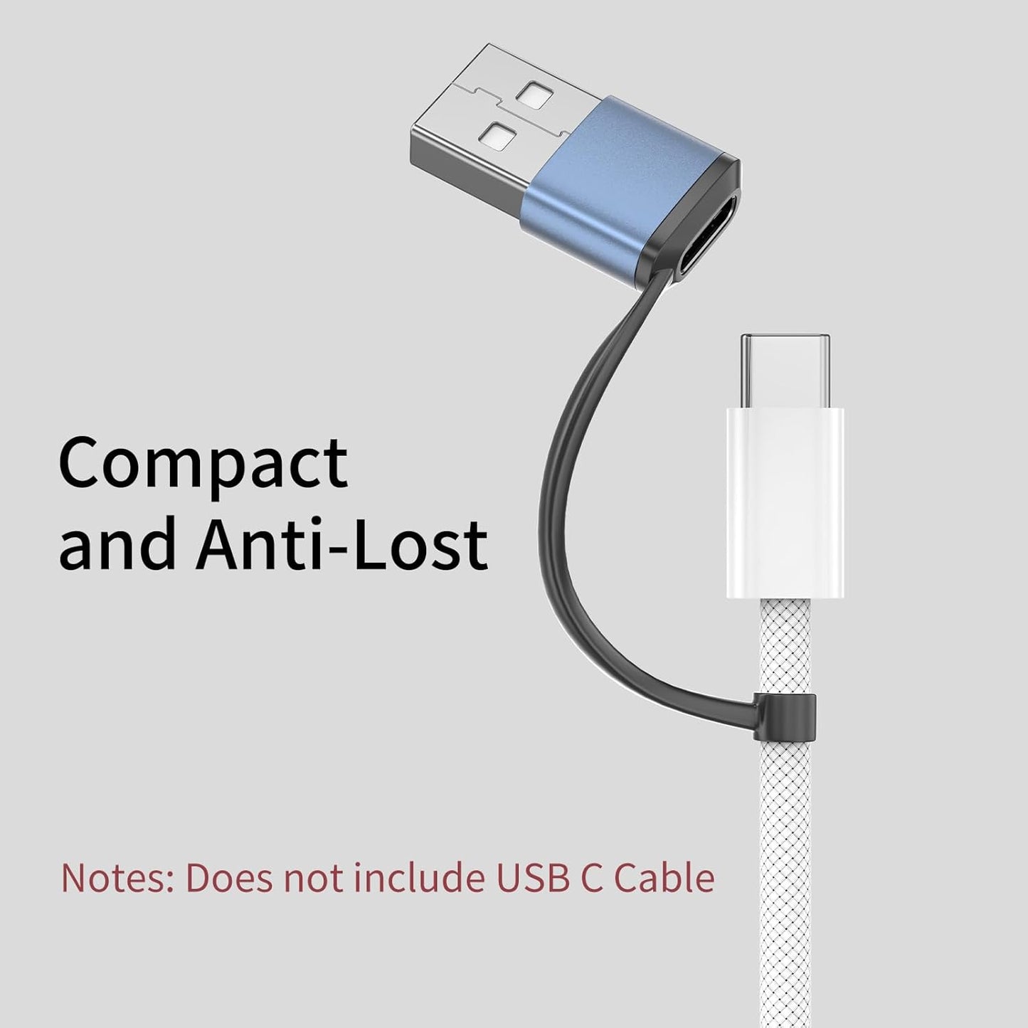 USB A to USB C Adapter with Retractable Coil Cord – Portable High-Speed OTG Cable for Laptops, Flash Drives, Smartphones & More