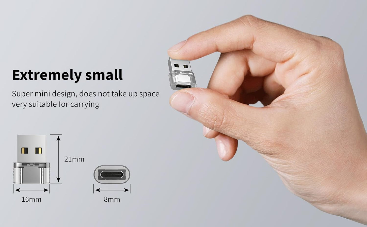 5-Pack Mini USB to Type-C Adapter | Ultra Compact Converter | Stable Data Transfer & Charging | Universal Compatibility