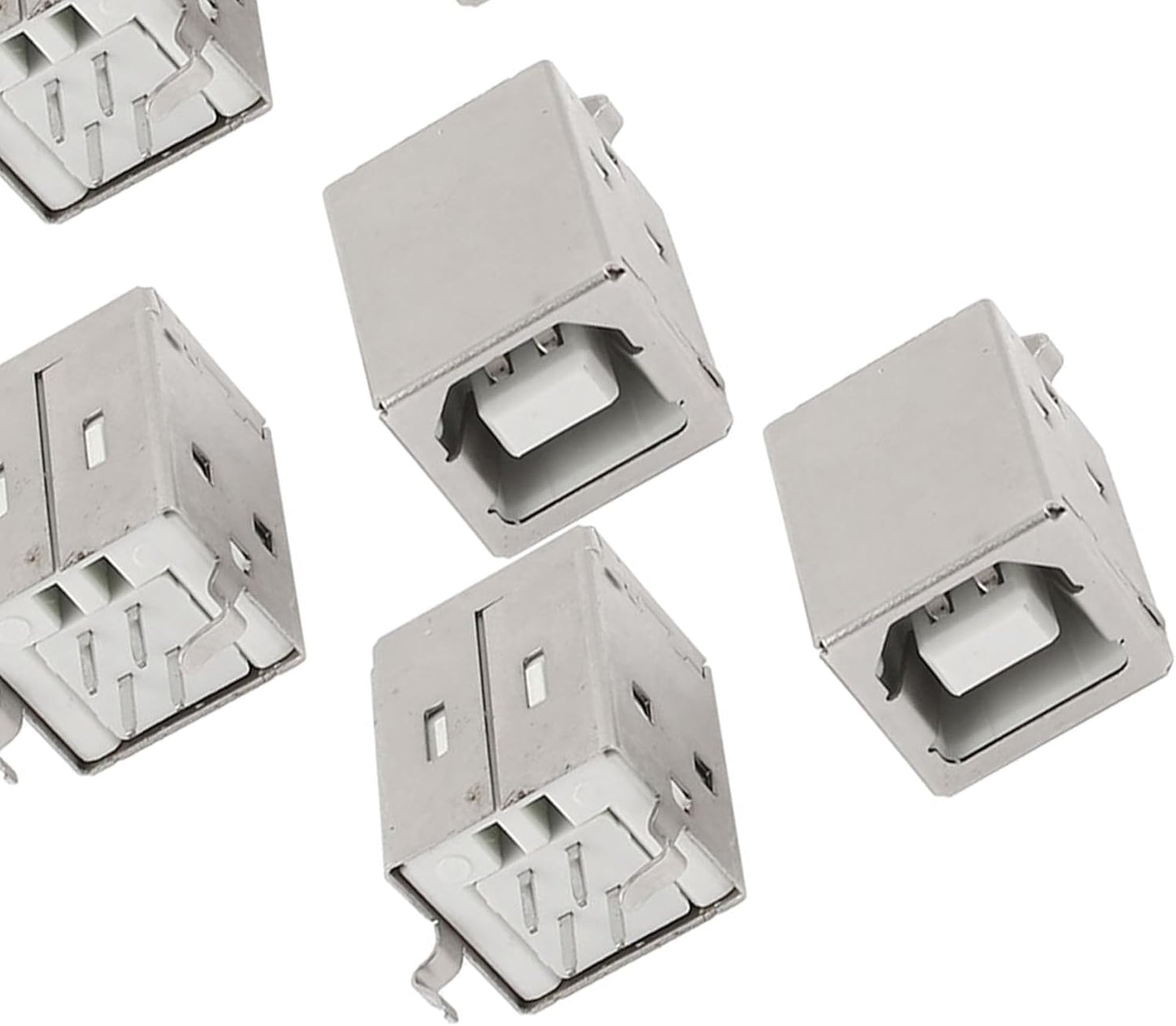 6-Pack USB-B Female Socket Connectors | USB 2.0 Type-B 4-Pin Square Receptacle Interface