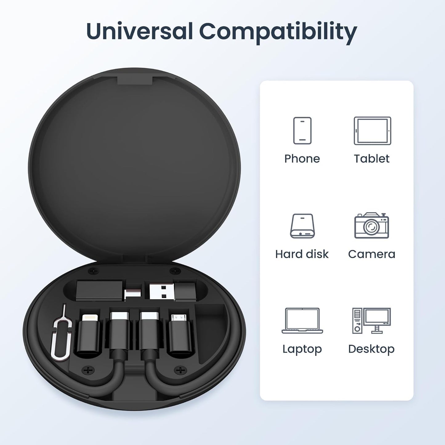 All-in-One USB Converter Kit | 6-in-1 Data Adapter Combo with Compact Carrying Case