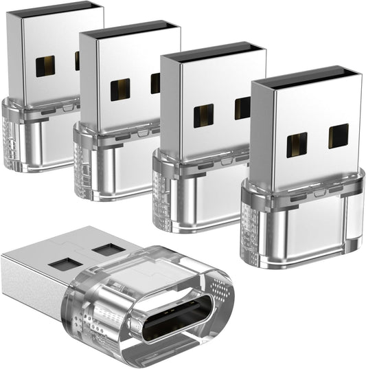 5-Pack Mini USB to Type-C Adapter | Ultra Compact Converter | Stable Data Transfer & Charging | Universal Compatibility
