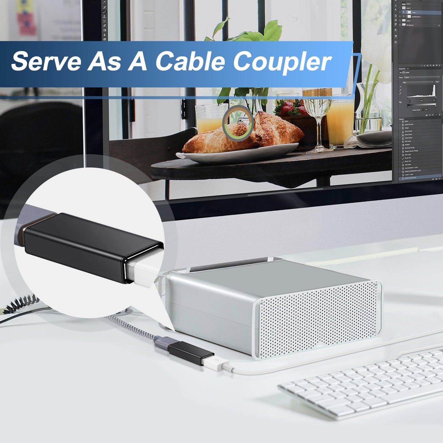USB 3.0 Adapter – Aluminum Alloy Housing, Mini USB A Female to USB C Male Converter, High-Speed Portable Adapter for Laptop, Tablet & Smartphone (1.25 × 0.55 × 0.25 in)