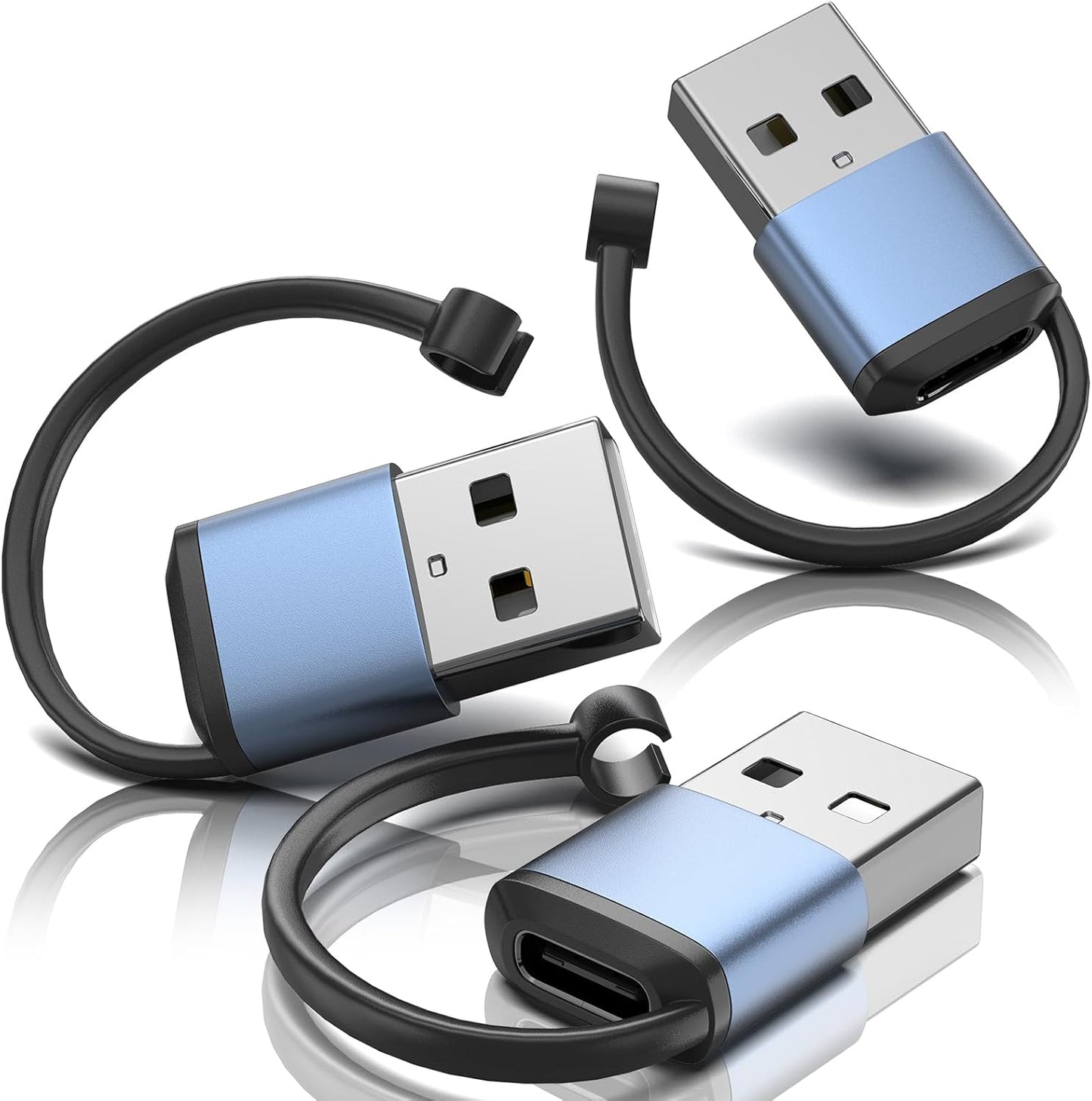 USB A to USB C Adapter with Retractable Coil Cord – Portable High-Speed OTG Cable for Laptops, Flash Drives, Smartphones & More