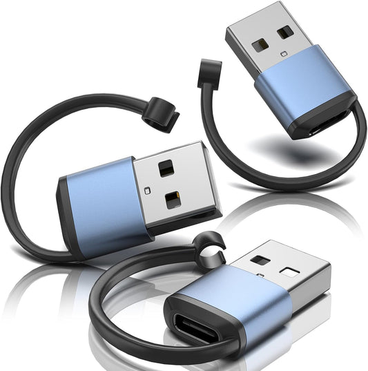 USB A to USB C Adapter with Retractable Coil Cord – Portable High-Speed OTG Cable for Laptops, Flash Drives, Smartphones & More